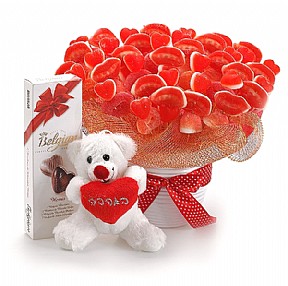 Sweet Kiss Teddy bear and Chocolate  