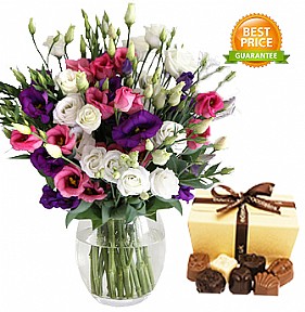 MIX Lisianthus with chocolates